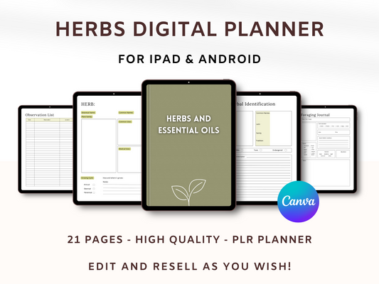 Herbs and Essential Oils Digital Planner